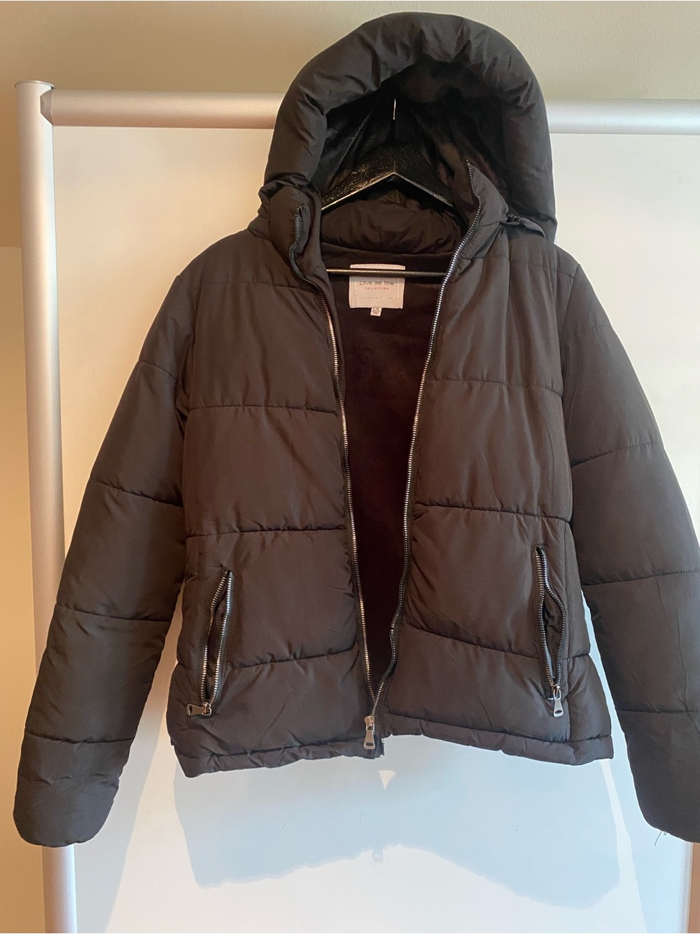 Black Puffer Hooded Jacket